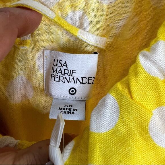 Lisa Marie Fernandez for target linen blend polka dot maxi off the shoulder - Picture 7 of 11